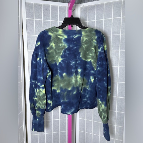 Something Navy Blue and Green Tie-Dye Sweatshirt - Picture 4 of 4